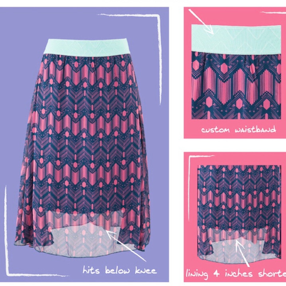 FINAL Price LuLaRoe Lola Midi Chiffon Skirt - Picture 7 of 8
